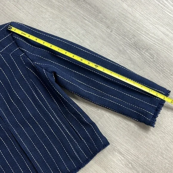 nwt // banana republic collarless stripe blazer with fringe - Picture 13 of 13